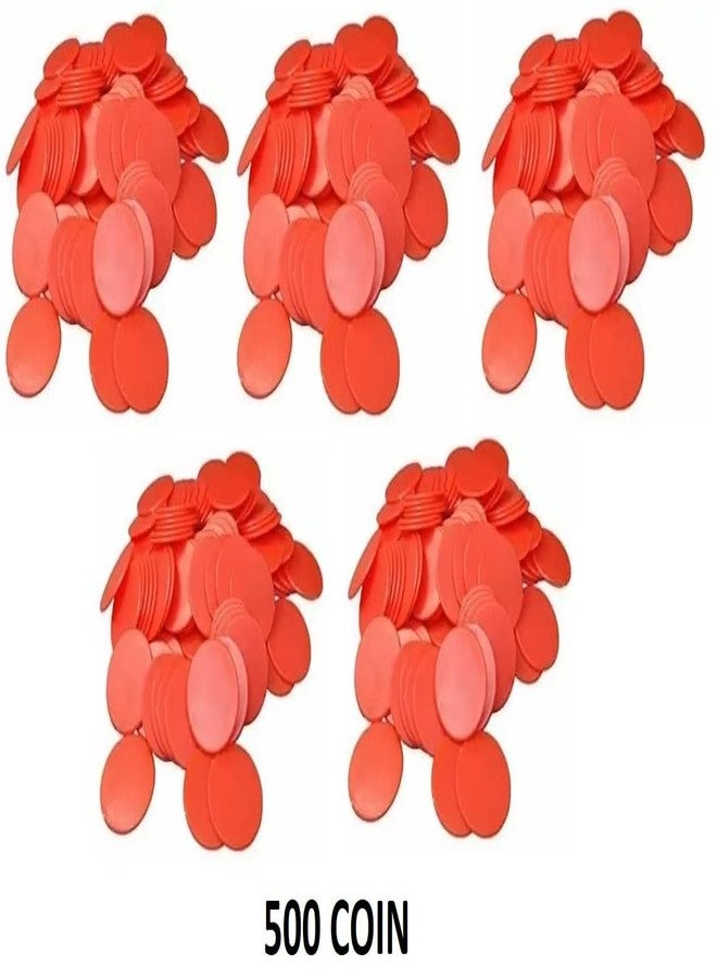 MOREL Round Plastic Plain Token Coin for Shop, Games, Stores,Casino, School ETC.(500 Coin, RED Color 31MM Dia-Meter) - Image 2